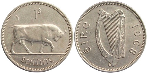 1 шиллинг 1968 Ирландия