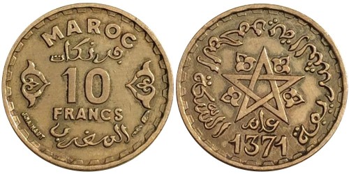 10 франков 1952 Марокко
