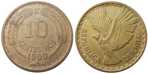 10 сентесимо 1969 Чили