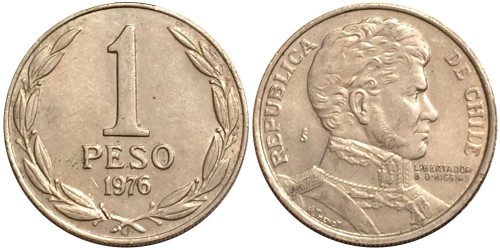 1 песо 1976 Чили