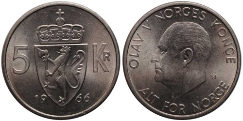 5 крон 1966 Норвегия