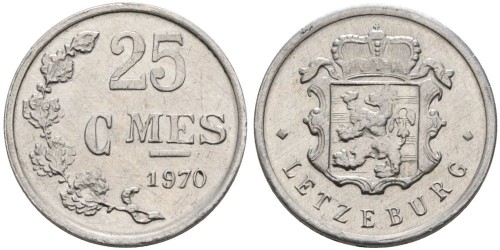 25 сантимов 1970 Люксембург