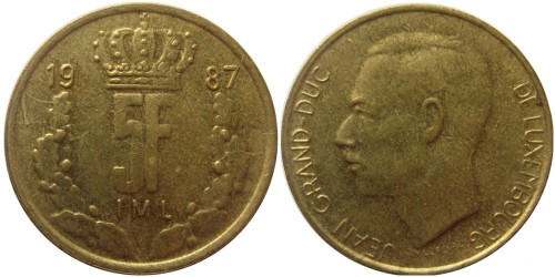 5 франков 1987 Люксембург