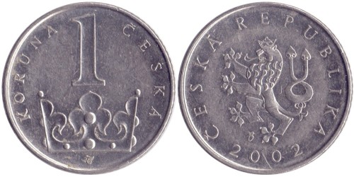 1 крона 2002 Чехия