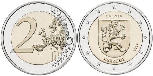 2 евро 2017 Латвии — Курземе