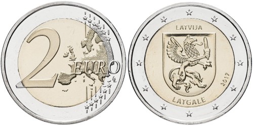 2 евро 2017 Латвии — Латгалия