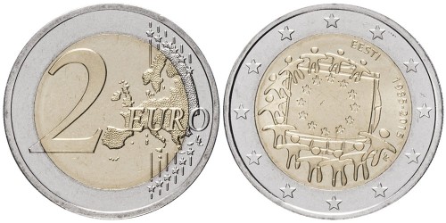 2 евро 2015 Эстония — Флаг ЕС