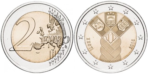 2 евро 2018 Эстония — 100 лет государствам Балтики