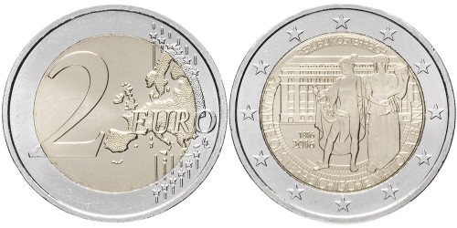 2 евро 2016 Австрия — 200 лет Национальному банку