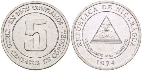 5 сентаво 1974 Никарагуа UNC