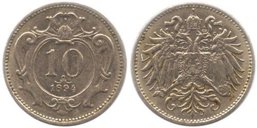 10 геллеров 1894 Австрия