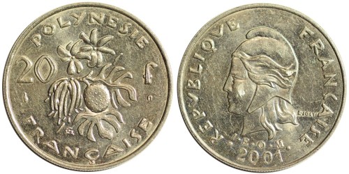 20 франков 2001 Французская Полинезия