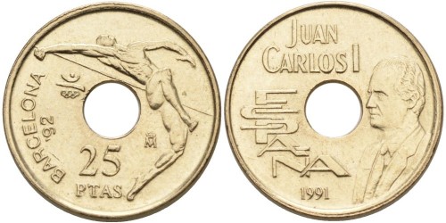25 песет 1991 Испания —  Олимпийские Игры, Барселона 1992