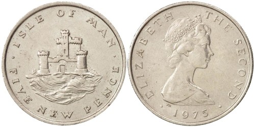 5 новых пенсов 1975 остров Мэн