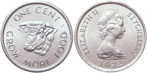 1 цент 1972 Сейшельские острова — ФАО