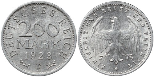 200 марок 1923 Германия — Веймарская республика — F