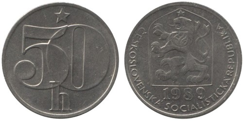 50 геллеров 1989 Чехословакии