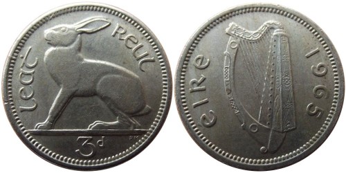 3 пенса 1965 Ирландия