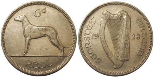 6 пенсов 1928 Ирландия