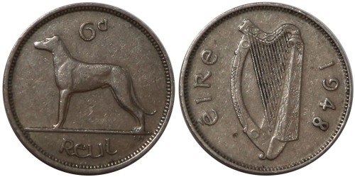 6 пенсов 1948 Ирландия