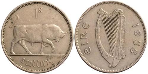 1 шиллинг 1955 Ирландия