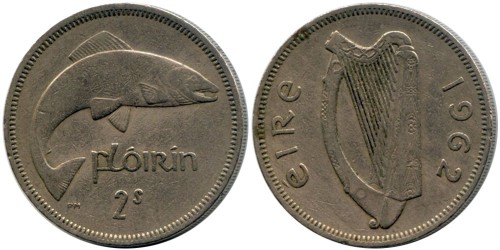 2 шиллинга (флорин) 1962 Ирландия