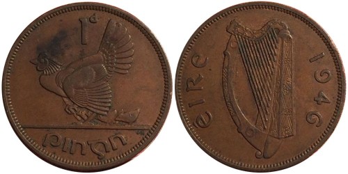 1 пенни 1946 Ирландия