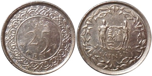 25 центов 1982 Суринам