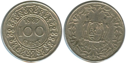 100 центов 1987 Суринам