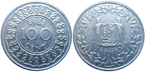100 центов 1988 Суринам