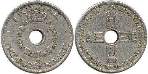 1 крона 1946 Норвегия