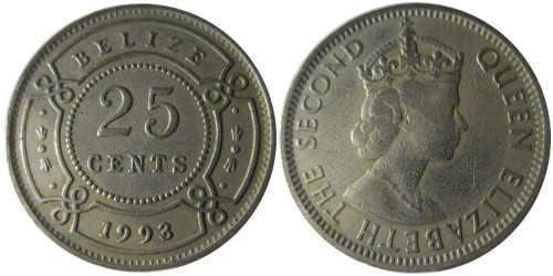 25 центов 1993 Белиз
