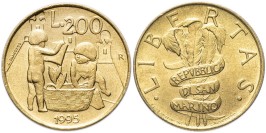 200 лир 1995 Сан-Марино