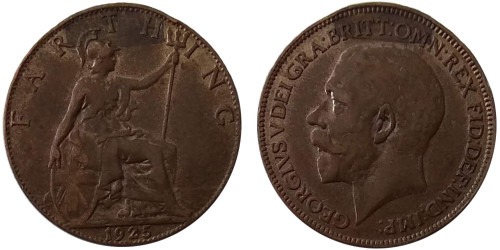 1 фартинг 1925 Великобритания