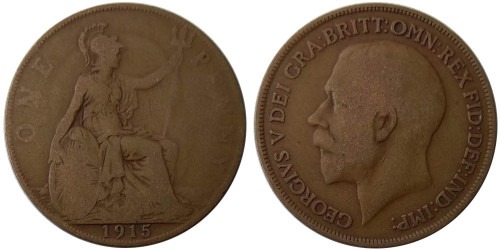 1 пенни 1915 Великобритания