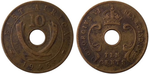 10 центов 1945 Британская Восточная Африка