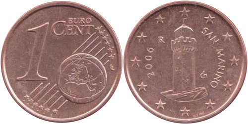 1 евроцент 2006 Сан-Марино