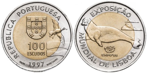 100 эскудо 1997 Португалия — Лиссабон ЭКСПО, 1998 — Тюлень