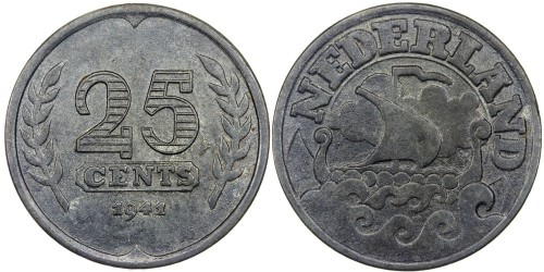25 центов 1941 Нидерланды