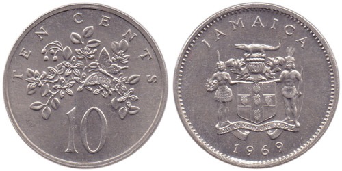 10 центов 1969 Ямайка