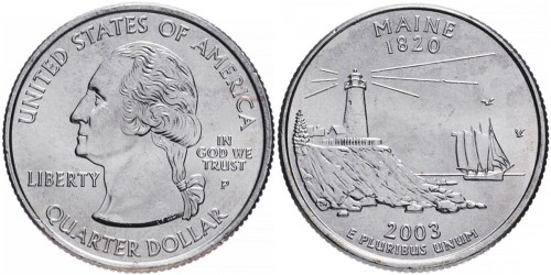 25 центов 2003 P США — Мэн — Maine