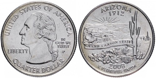25 центов 2008 P США — Аризона — Arizona