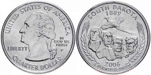 25 центов 2006 P США — Южная Дакота — South Dakota