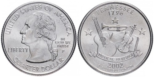 25 центов 2002 P США — Теннесси — Tennessee