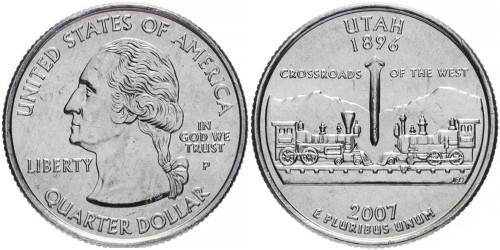 25 центов 2007 Р США — Юта — Utah