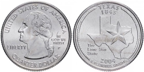 25 центов 2004 P США — Техас — Texas