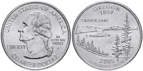 25 центов 2005 D США — Орегон — Oregon
