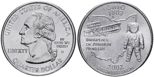 25 центов 2002 D США — Огайо — Ohio