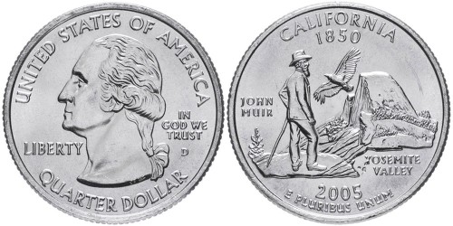 25 центов 2005 D США — Калифорния — California