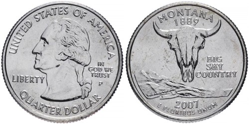 25 центов 2007 P США — Монтана — Montana UNC